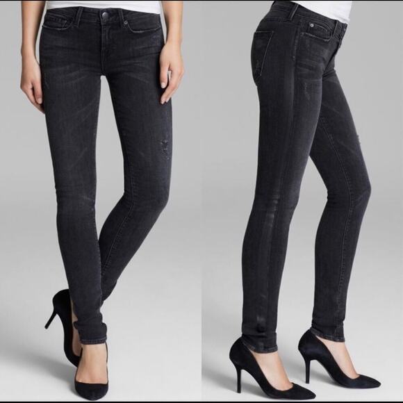 Vince Dylan Side Stripe Skinny Tuxedo Style Jeans Black Size 26 - Picture 1 of 14